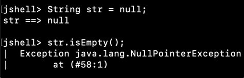 Isempty In Java Throws Nullpointerexception
