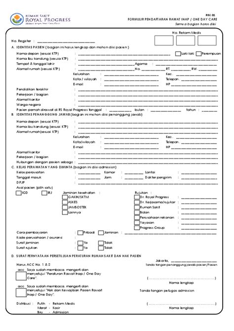 isi formulir pendaftaran rumah sakit online