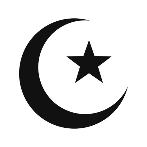 Star and crescent moon. Islam symbol. The moon represents