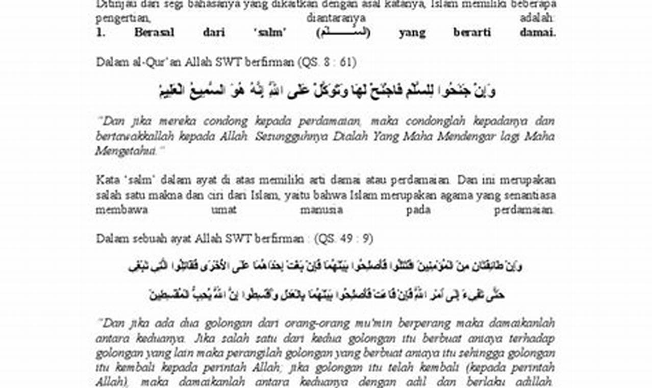 Makna Mendalam "Islam Menurut Bahasa Artinya"