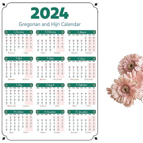 islamic calendar with english calendar 2024