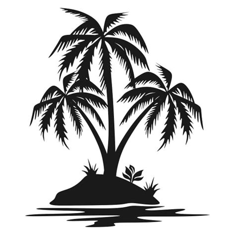Palm Tree Island Cuttable Design PXF SVG eps File pour Silhouette