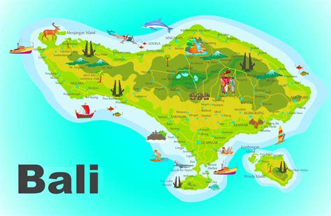 island of bali indonesia map