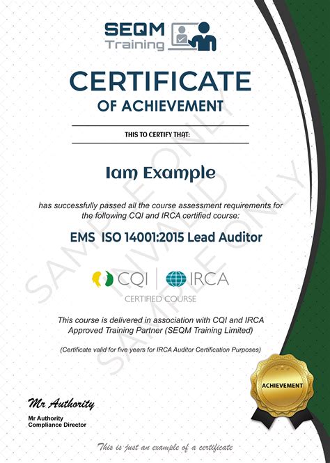 iso 14001 certification training