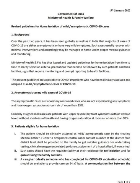 Isolation Guidelines England