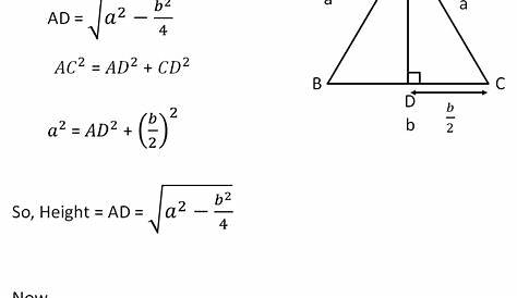 Isosceles Triangle Formula Area Of / How To Find The Of An