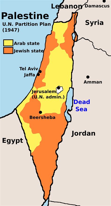israel 1947 borders map