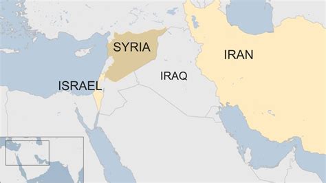israel and iran on map