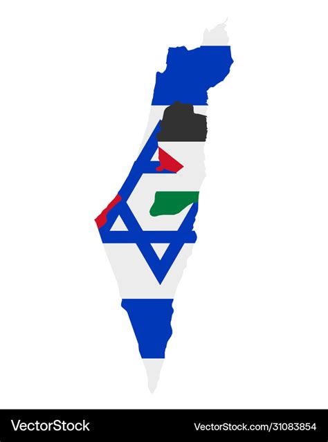 israel and palestine flag map