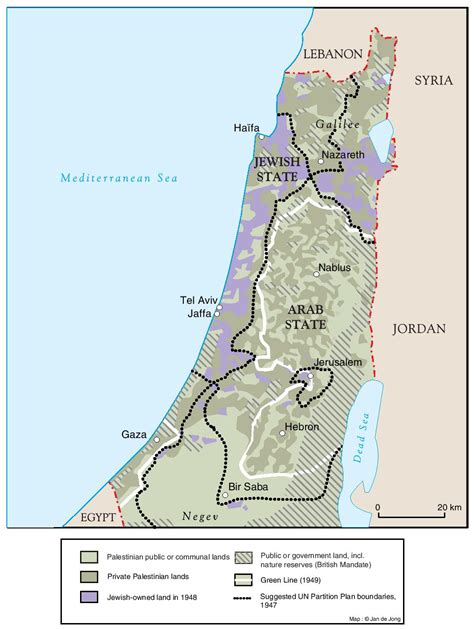 israel and palestine map 1948