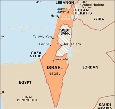 israel map neighboring countries