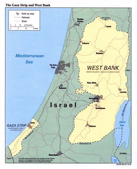 israel map showing west bank and gaza strip