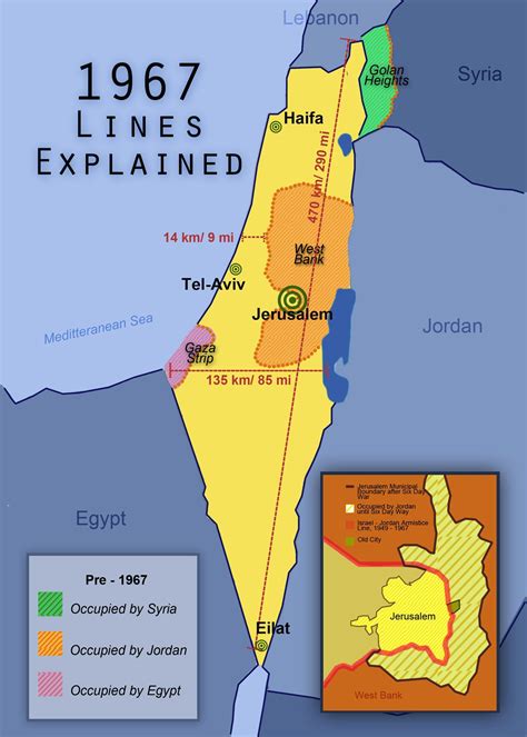 israel palestine map 1967