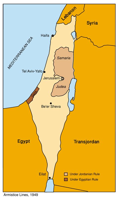 israel pre 1967 border map