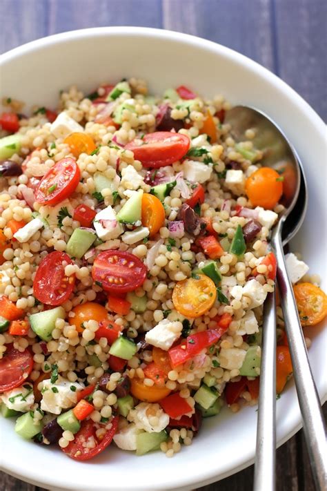 israeli couscous salad with summer vegetables