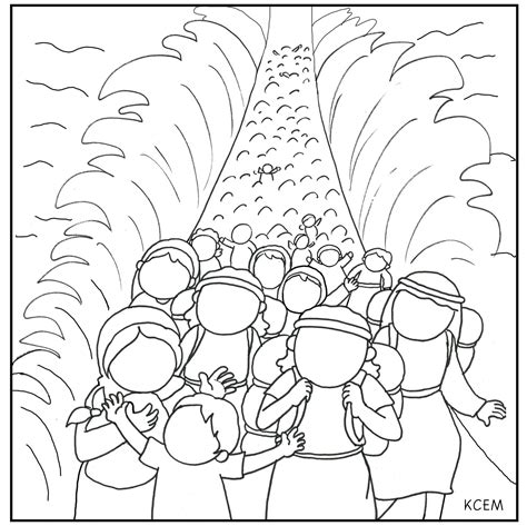 israelites crossing the red sea coloring page