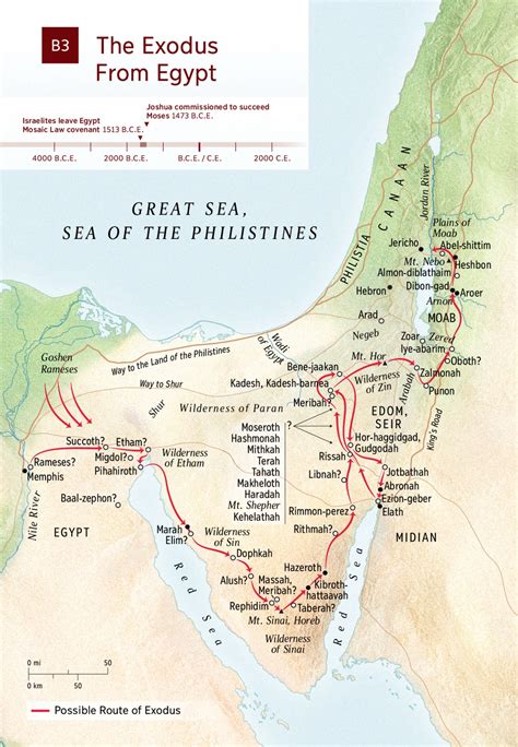 israelites journey to the promised land map