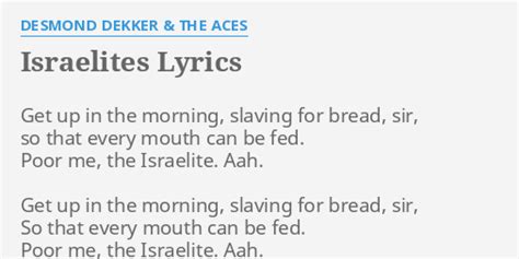 israelites lyrics meaning