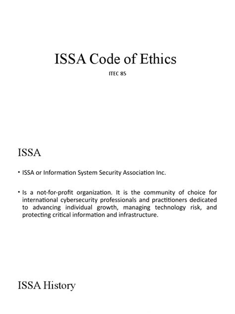 Lets See Issa Code Of Ethics Ideas