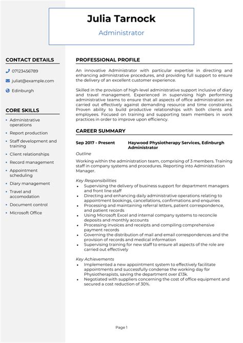 Office administrator resume examples, CV, samples