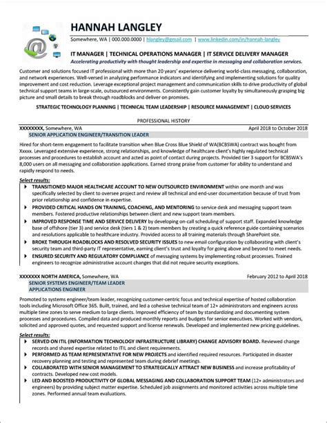 IT Manager Resume Examples Resume Professional Writers