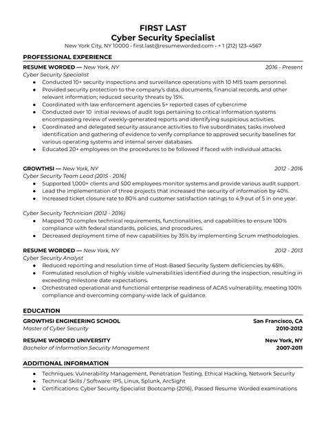 Best Professional Security Officer Resume Example LiveCareer