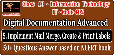 it 402 class 10 digital documentation question answer