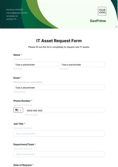 it asset request form template