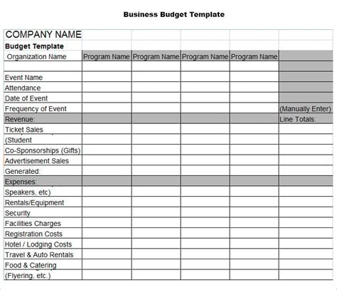 it budget template samples