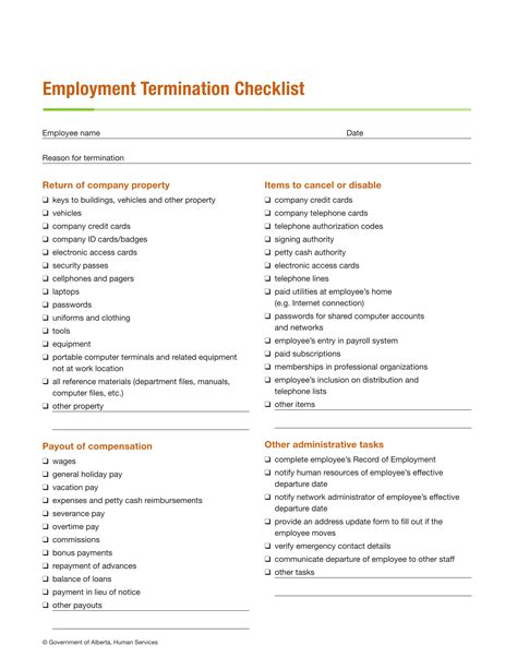 it checklist for employee termination