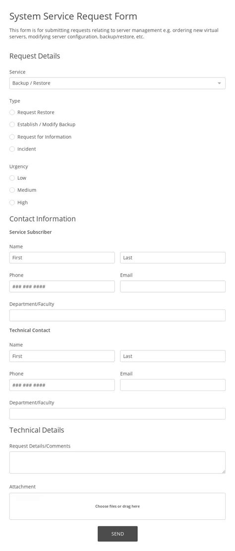 it department system request form template