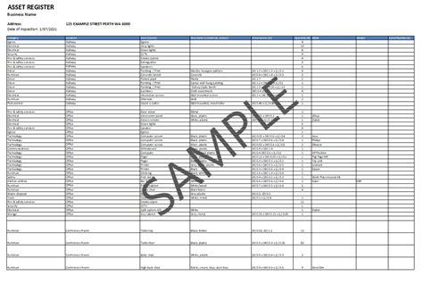 It Equipment Asset Register Template