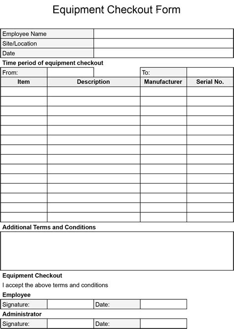 it equipment checkout form template