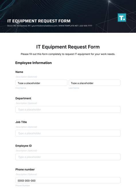 it equipment request form template