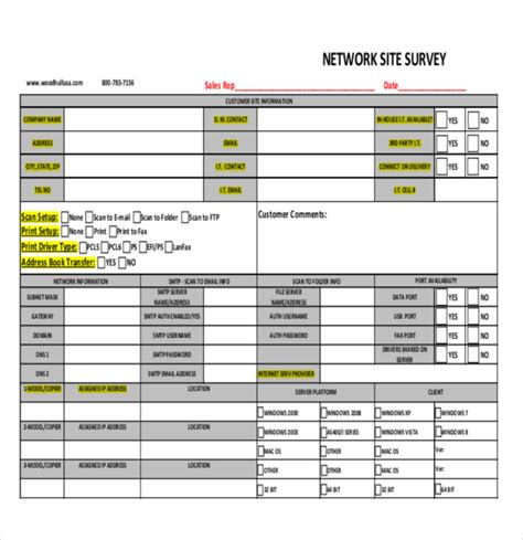 it infrastructure network cabling survey template
