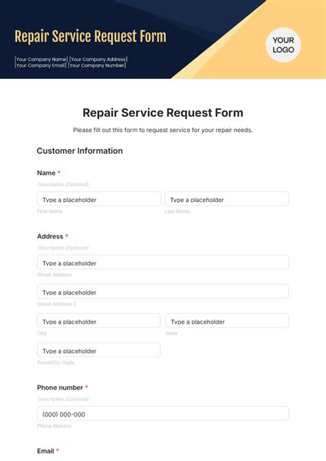 it repair request form template