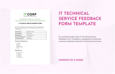 it service feedback form template