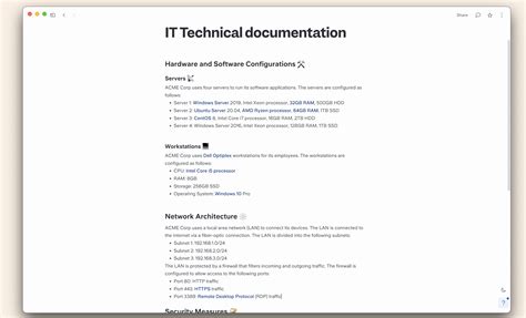 it software documentation template
