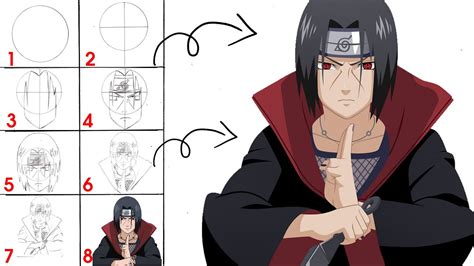 How to draw Itachi's face (Naruto anime) Sketchok