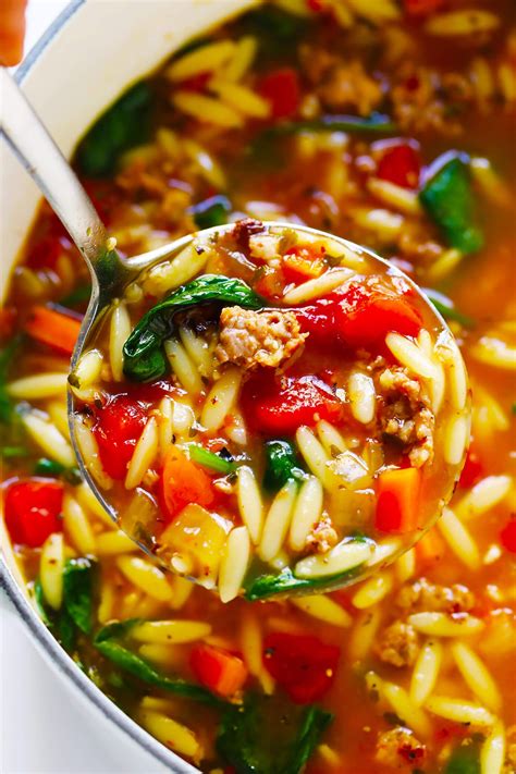 italian sausage spinach and orzo soup