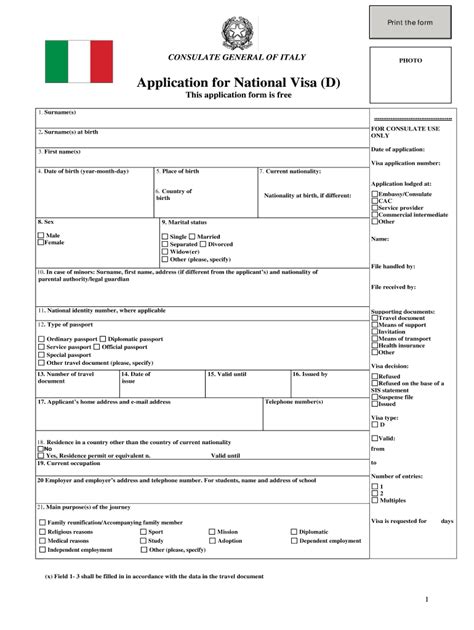 italian visa application form south africa