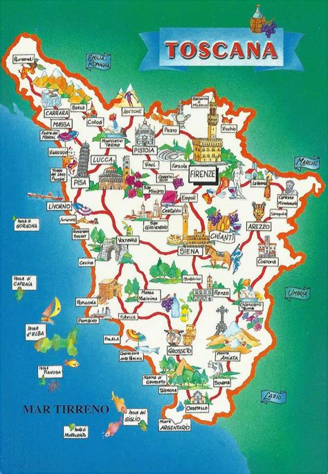 Toscana Map Toscana italy, Tuscany map, Map of tuscany italy