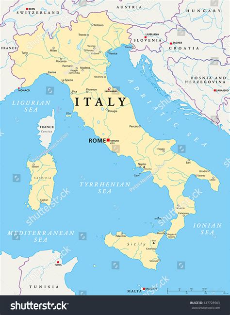 Italien översikt På En Världskarta Med Flagga Och översiktspekaren