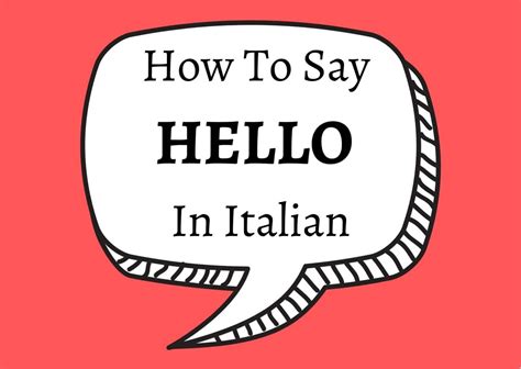italy how to say hello