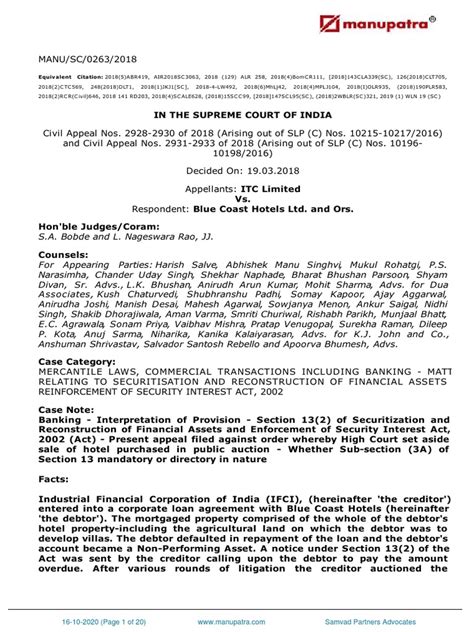 itc limited v. blue coast hotels ltd. & ors