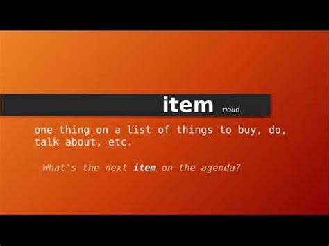items meaning