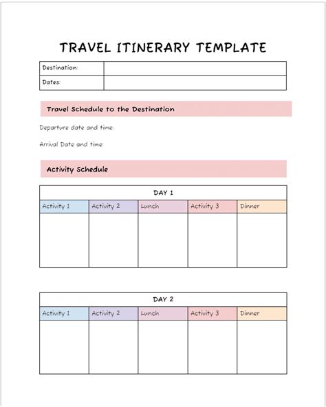 Business Travel Itinerary Template [Free PDF] Google Docs, Word