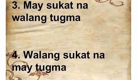 Ito ay isang anyo ng tula na may sukat, tugma at kariktan? - Brainly.ph