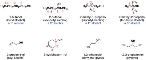 iupac nomenclature of alcohols