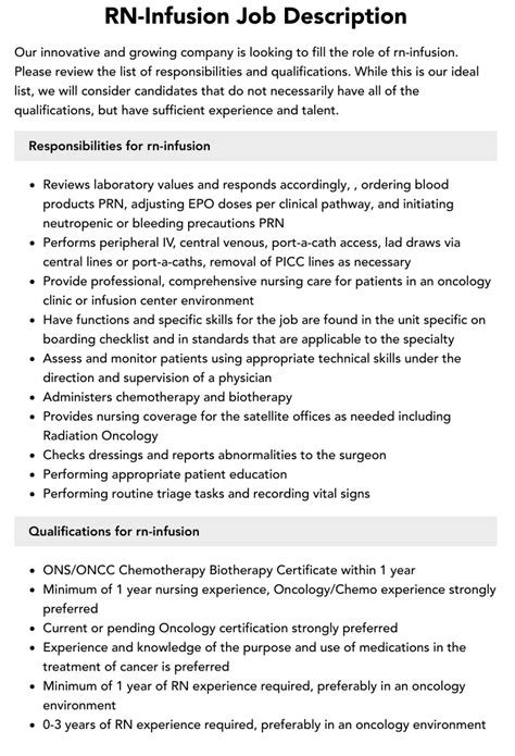 Iv Infusion Rn Jobs Prn